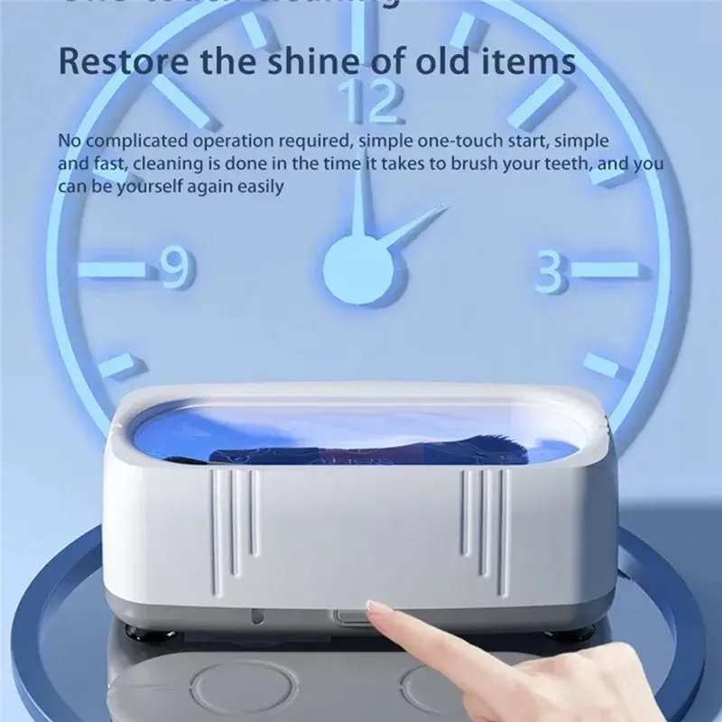 TAIGH-Fully Automatic USB 360° Cleaning Glass Blue Light Irradiation Jewelry Cleaner Multifunctional Dirts Removal