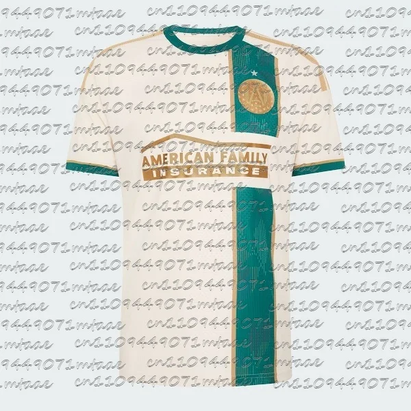 Atlanta United 2026 Away Jersey Men's Soccer Shirt American Family Insurance Sponsor  Football Jersey Fan  Cream Green Gold Kit