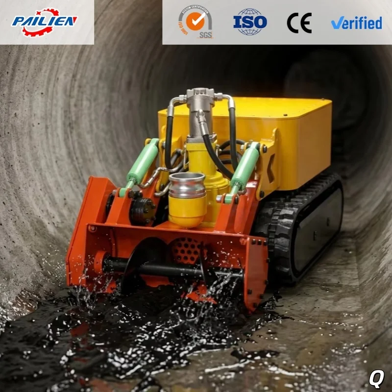 50m Depth Remote Control Dredging Robot Industrial Municipal Sewer Pipe River Sludge Cleaning Crawler Machine