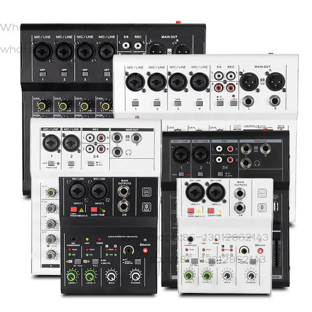 Bluetooth sound card small 4-way 6-way mixer professional stage live broadcast usb mini mixer