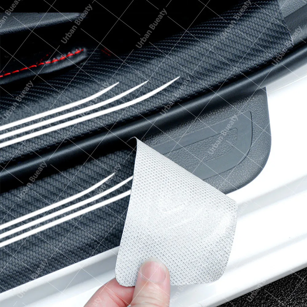 Scuff Plate Carbon Fiber leather Car Door Threshold Pedal Stickers For FAW Bestune B90 B70 B50 B30 T99 T77 Pro T33 X80 X40 E01