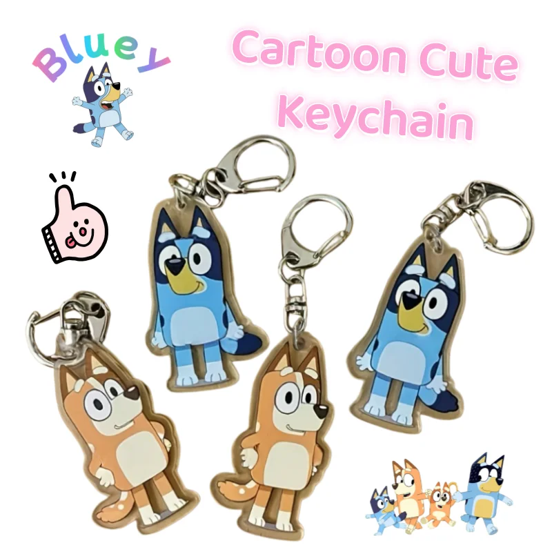 

Bluey Bingo Bandit Chilli High Color Value Creative Personality Keychain Animation Cartoon Birthday Gift Bag Pendant Decoration