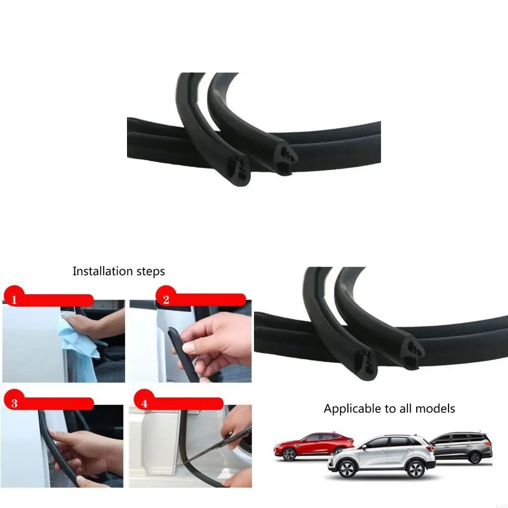 F1CF Car Weather Stripping 1.6/1.8/2M Car Windshield Weatherstrip Seal Rubber Stripping Trim Weatherstrip Adhesive