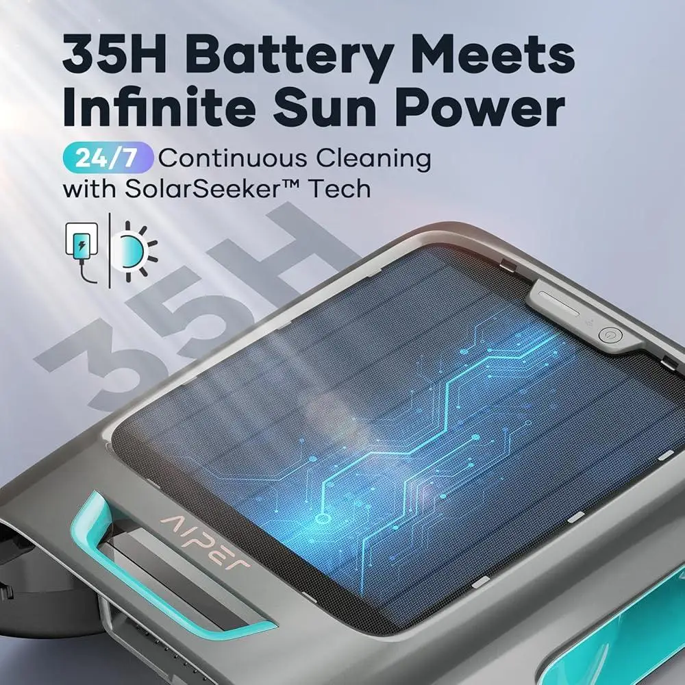 앱 제어 기능이 있는 Surfer S2 태양광 풀 스키머 효율적인 청소 이중 충전 스마트 장애물 회피 연중무휴 성능 이상적