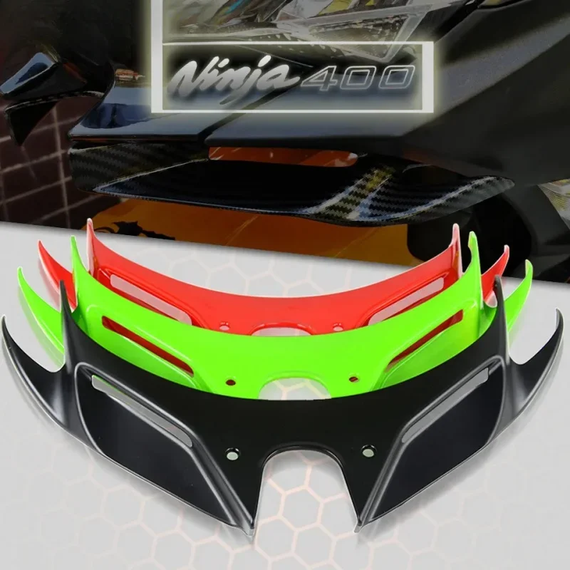 

Motorcycle Carbon Front Fairing Pneumatic Winglets Tip Wing Protector Shell ABS Plastic Cover For Kawasaki Ninja 400 2018 2019