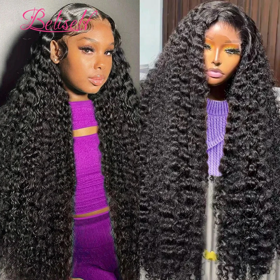 13x6 HD Lace Frontal Wig Deep Wave Brazilian Hair 13x4 Full Frontal Human Hair Wig 5x5 Glueless Wigs HD Closure Wig Beliself