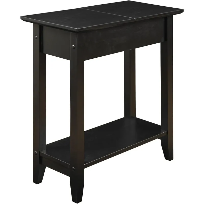 

American Heritage Flip Top End Table with Shelf, Black caseta de jardin exterior resina