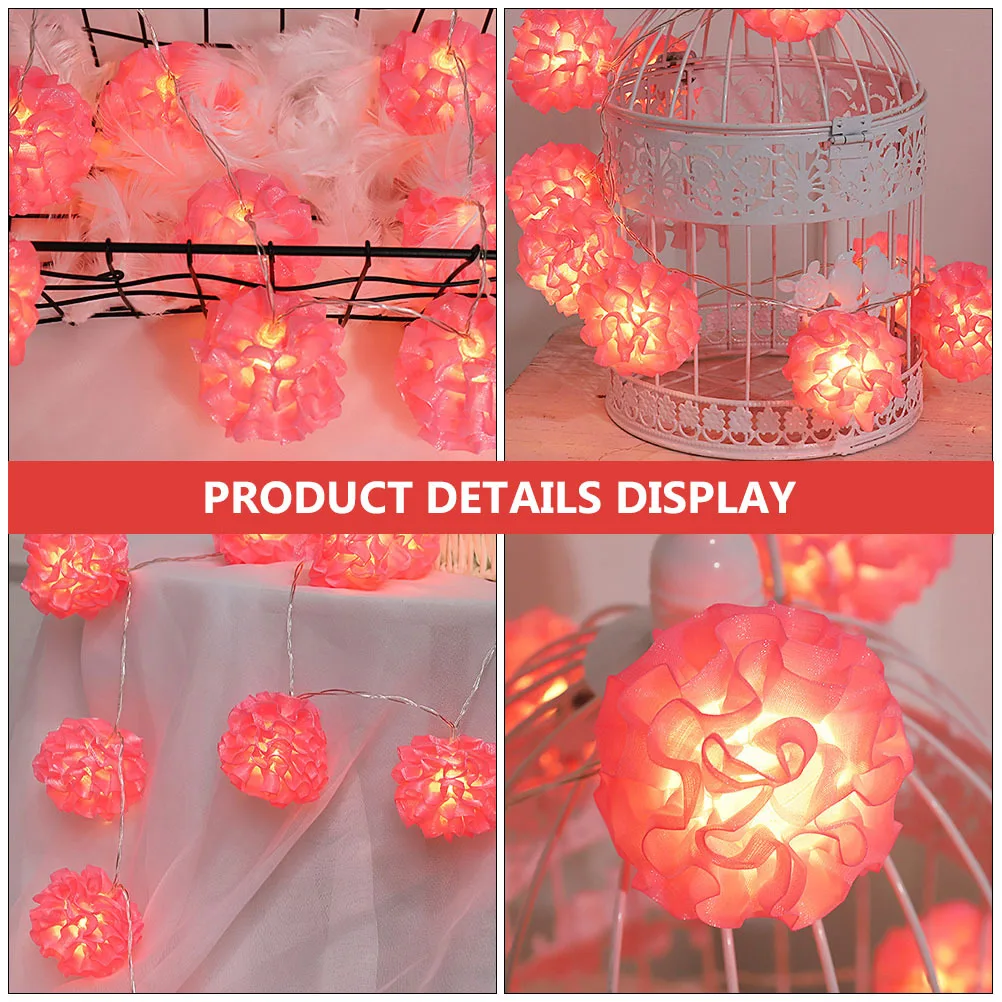 

1Pcs LED Flower Ball String Lamp Rosy Decorative Light for Festive Atmosphere Wedding Birthday Party Light String