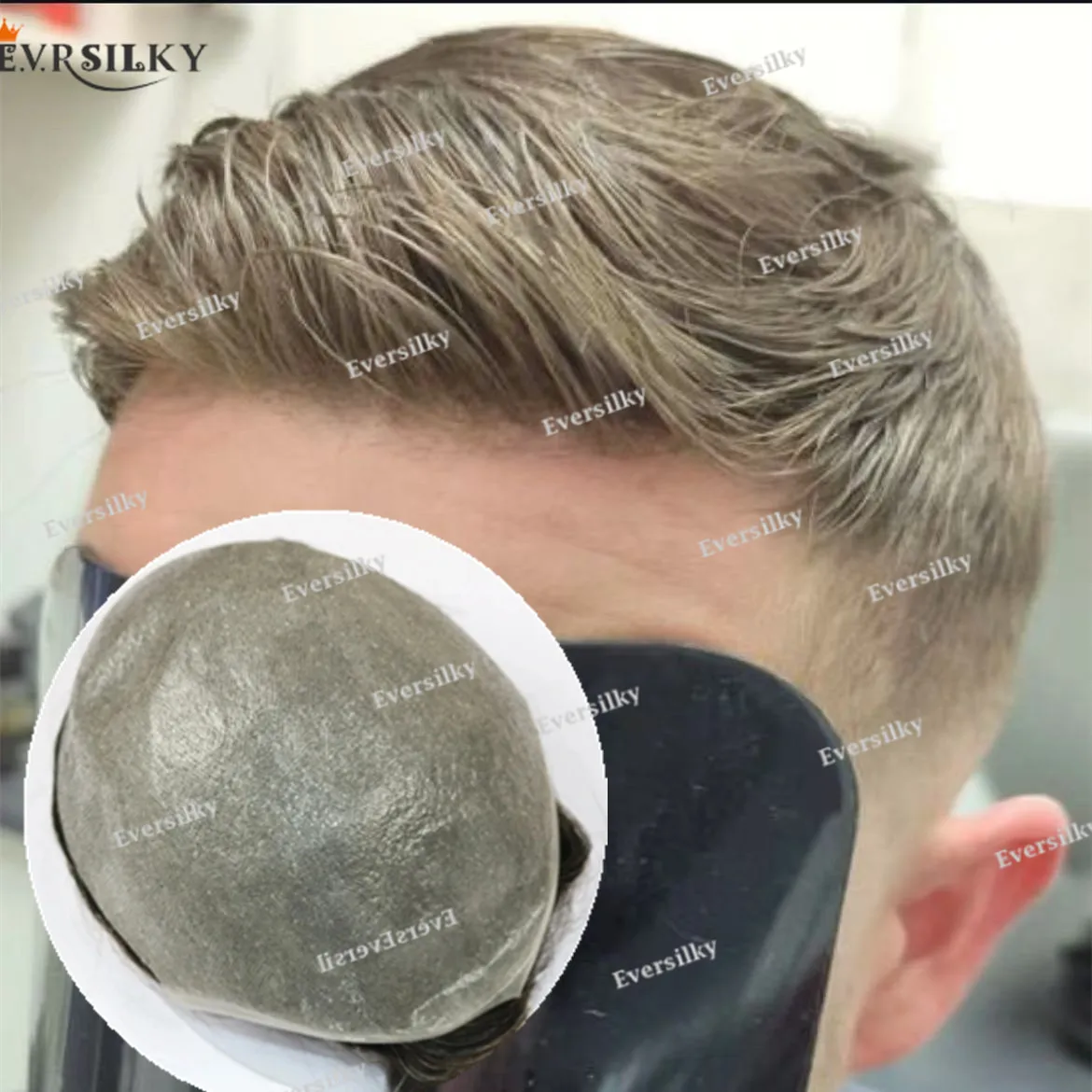 Natural hairline 0.04mm Durable Ultra-thin Skin Wig Undetectable VLoop black full Pu Toupee Male hair Men Capillary Prosthesis