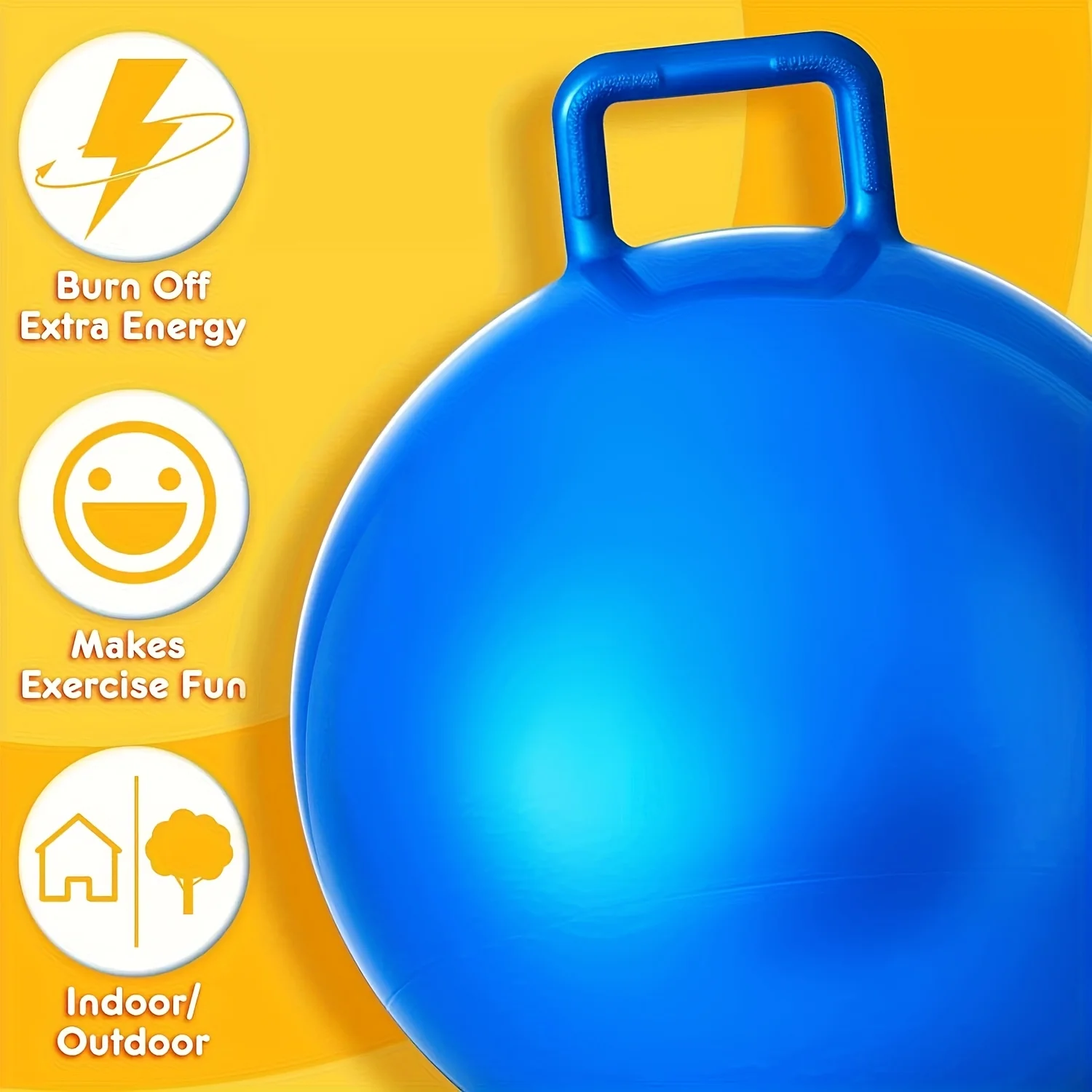Solid Color Thickened 45cm Handle Ball Children's Inflatable Toy Jumping Ball Outdoor Toy