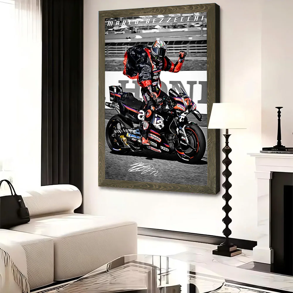 Marco Bezzecchi Motorcycle Racer Poster Canvas Wall Art Custom Photo Print Modern Painting for Fans Bedroom Accessories Mural view 4