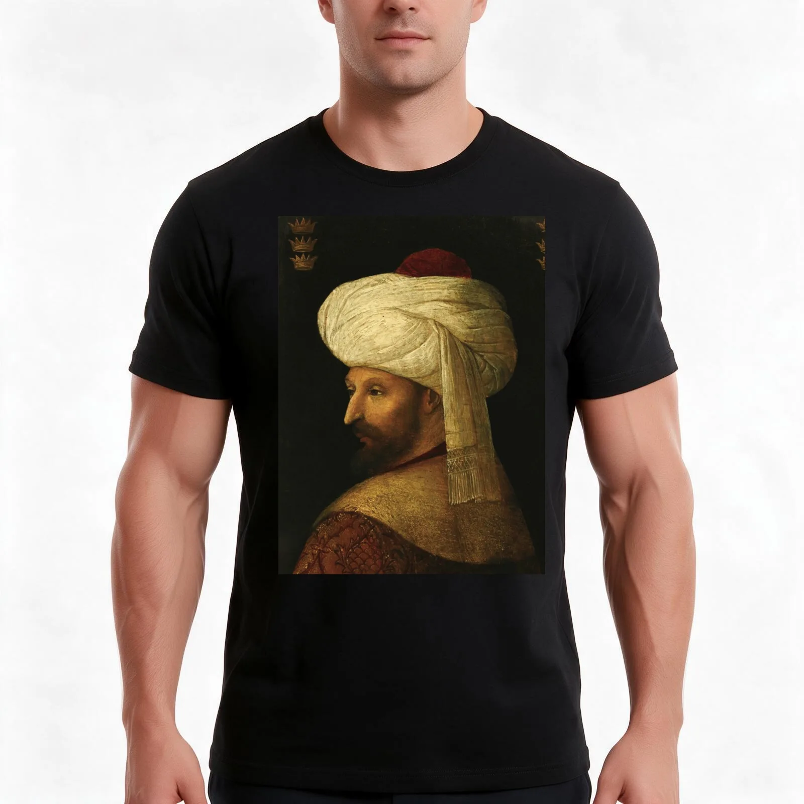 Ottoman Painting: Mehmed the Conqueror T-Shirt Summer Casual Cotton Tee Oversized Streetwear Tops Vintage Graphic Print