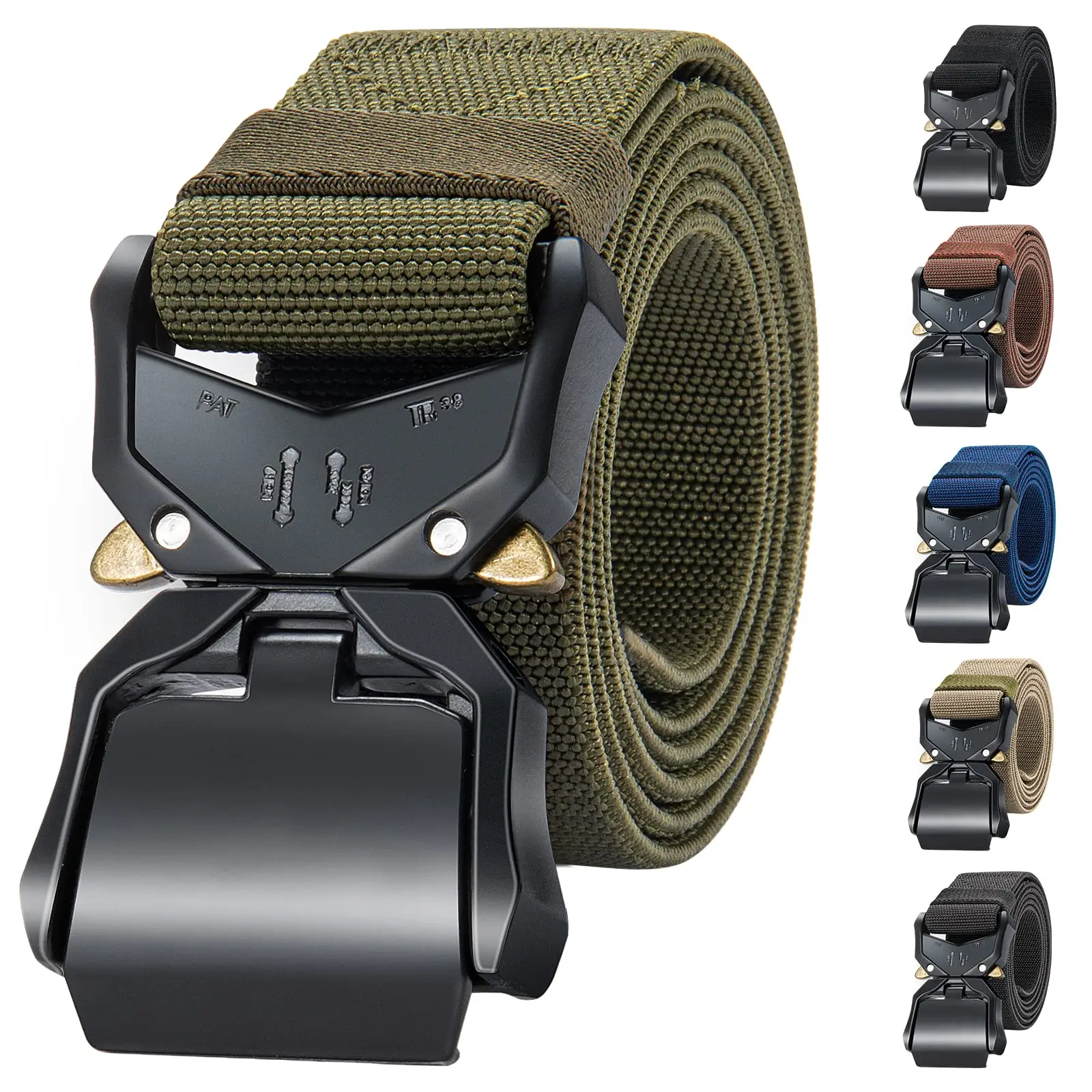 

Alloy Buckle Tactical Belt for Men 1.5" Nylon Combat Work Emt Heavy Duty Belt Quick Release Talon