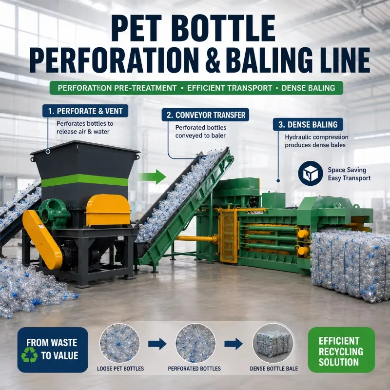 Machine de perforation de bouteilles en plastique pour le prétraitement de matériaux recyclables (MRF) – Commande en gros personnalisable