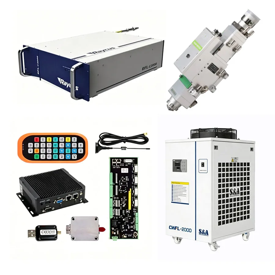 Raycus XC3000 Plus laser cutting control system Raycus 1500W/2000W/3000W laser source BM110 laser cutting head and cooling devic
