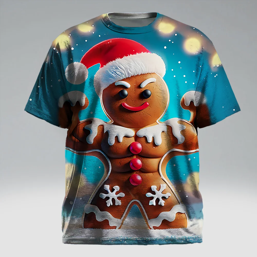 

S-9xl plus size Big & Tall Short Sleeve (Christmas Element)Stylish Red-Green Hues, Lightweight, Fits Guys for All-Day Comfort