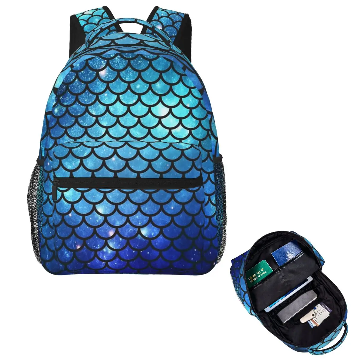 

Mermaid Tail Backpack Hot Sale Daypack Large Capacity Children BookBag School Bag Shoulder Bags for Men Women
