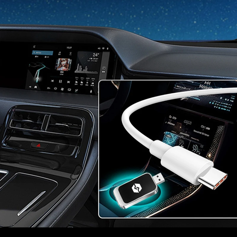 USB 2 In 1 Wireless Carplay adattatore Android adattatore Wireless adattatore per Auto converti Android cablato Auto a Wireless