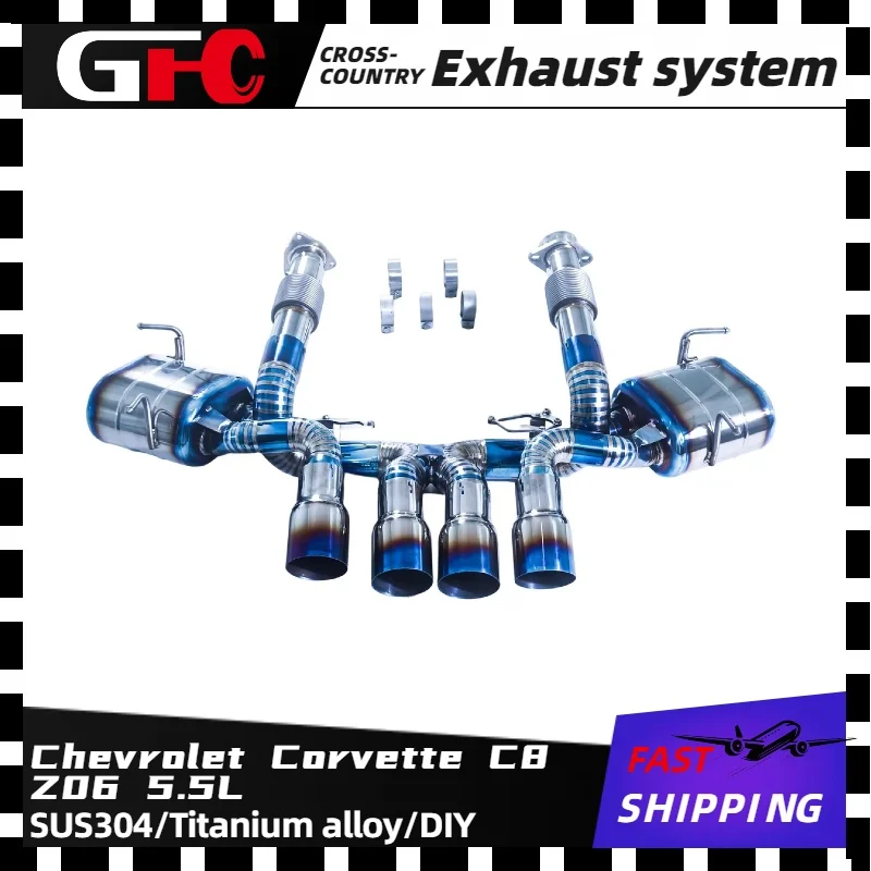 

Выхлопная труба GFC Catback, высокопроизводительный Valvetronic Titanium для Chevrolet Corvette C8 Z06 2026, выхлопная труба 5,5 л