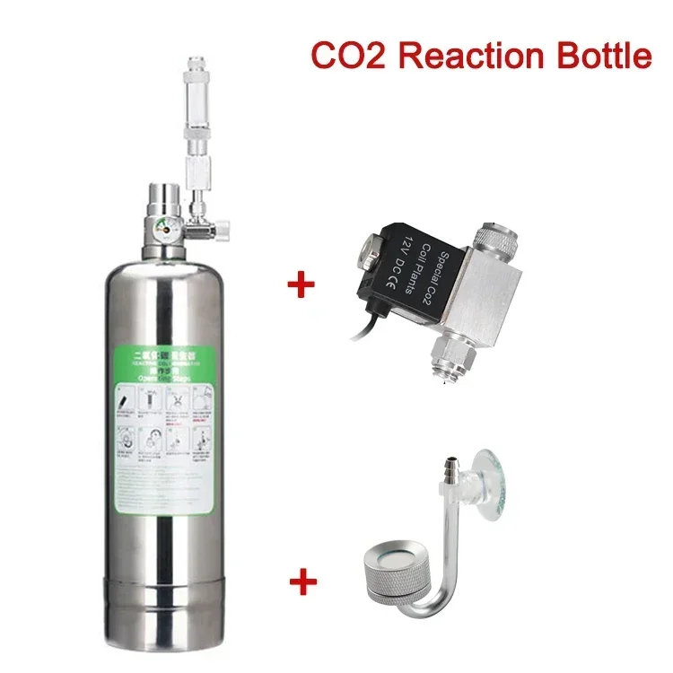 2L Double Aquarium CO2 Generator System Kit CO2 Cylinder Generator System with Solenoid Valve Bubble Diffuser Carbon Dioxide