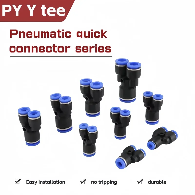 Pipe Fittings Plastic Pneumatic Connector Fitting Quick Push For Air Water Connecting PY PW Connect 4 6mm 8mm 10mm 12mm Y Shape