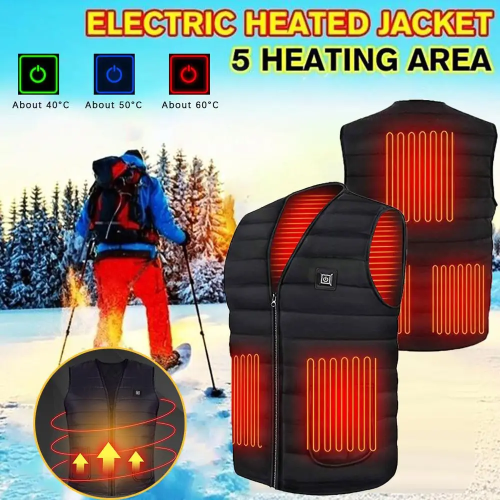 Motorcycle Riding Autumn winter Smart heating Cotton USB Infrared Electric Heating Vest Outdoor Flexible Thermal Warm Jacket