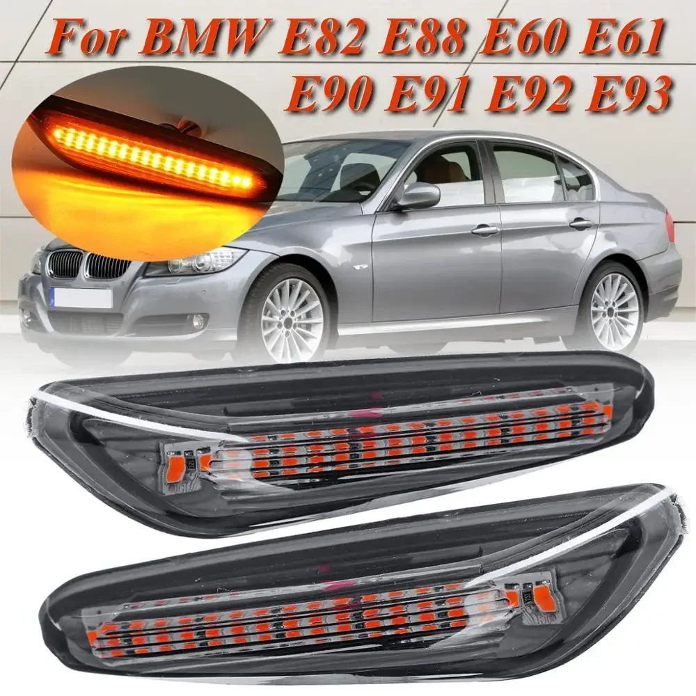 

2Pcs/set LED Dynamic Turn Signal Sequential Indicator Light Canbus Side Marker For BMW E90 E91 E92 E93 E60 E87 E82 E46