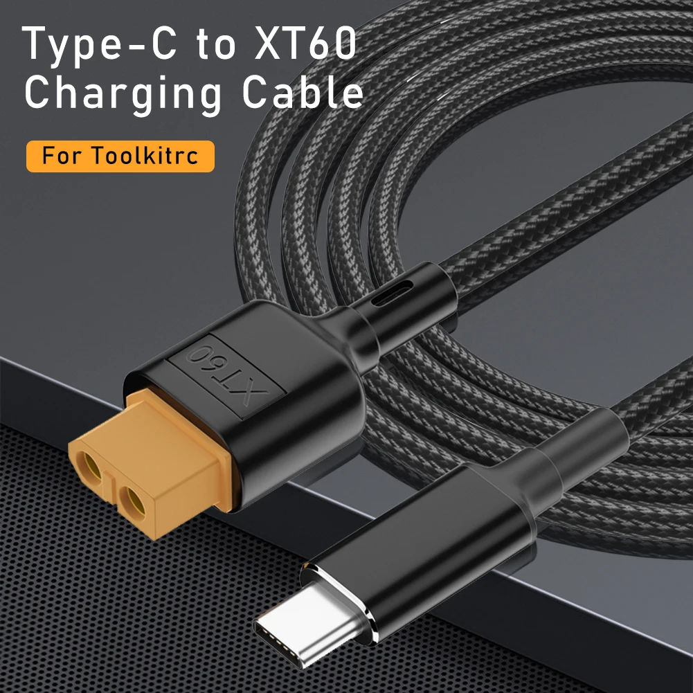 XT60 Type-C Adapter USB-C Male to XT60 Charging Cable Converter for ToolkitRC SC100 PD2.0 100W 20V 5A Aircraft Model Power Line