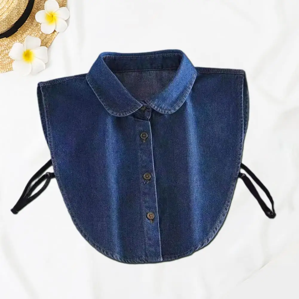 

Point Collar Fake Collar Detachable Fake Collar with Adjustable Straps Lapel Buttons Closure Women's Versatile Shirt for Outfits