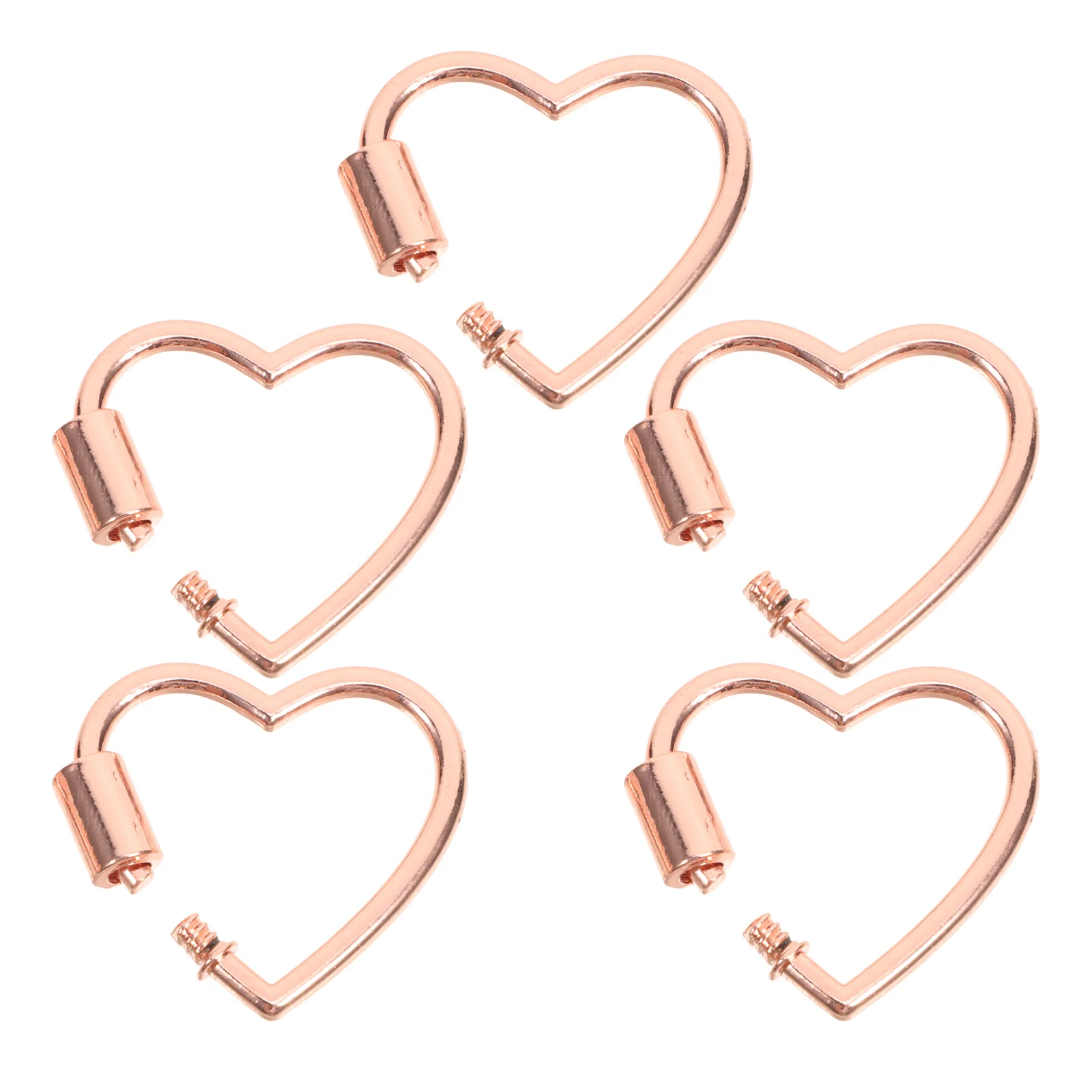 

5Pcs Jewelry Connectors Heart Shaped Screw Clasp for DIY Necklace Bracelet Making Alloy Locking Carabiner Pendant Charm Link