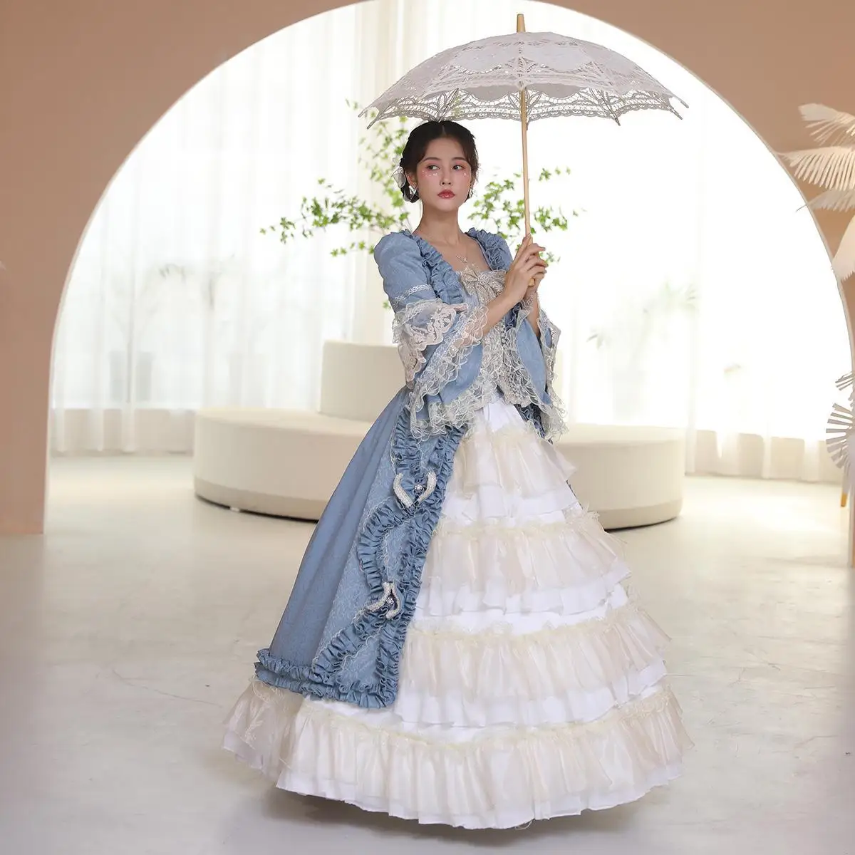 

French Princess Costume European Court Photo Travel Photography Masquerade Ball Drama Catwalk Tea Party Dress Robes Bal De Promo