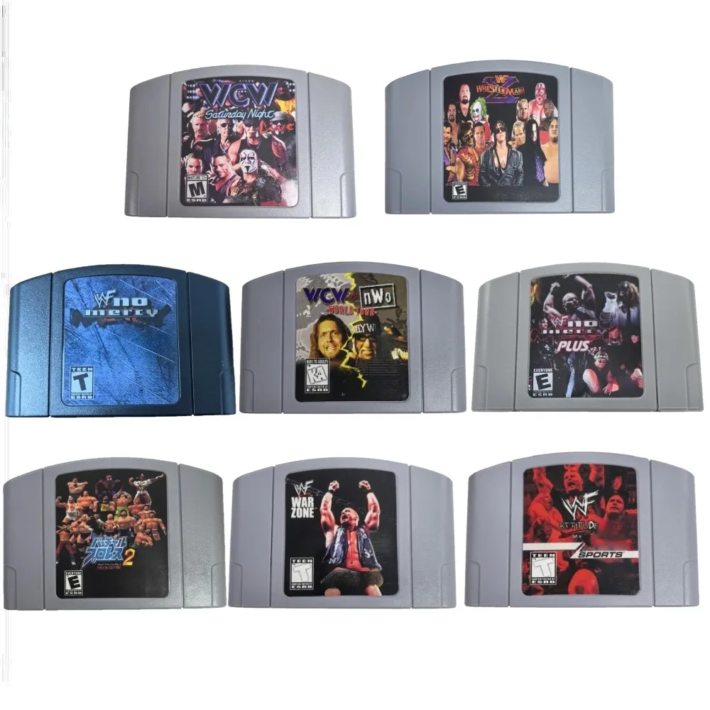 N64 Game Cassette, US Version,WCW Saturday Night， WrestleMania X ， 64-bit English Game Cassette, Collection Hobbies, Toy Gifts — N64