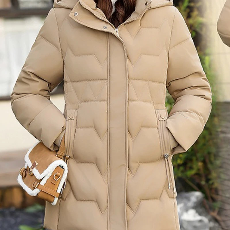 

Cotton-padded Clothes 2025 Winter New Fashion Versatile Hooded Loose Simple Women's Coat