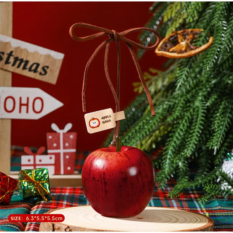 Realistic Green Red Apple Bag Charms Creative Christmas Tree Ornament Personalized Niche Car Decoration Fashion Keychain Pendant