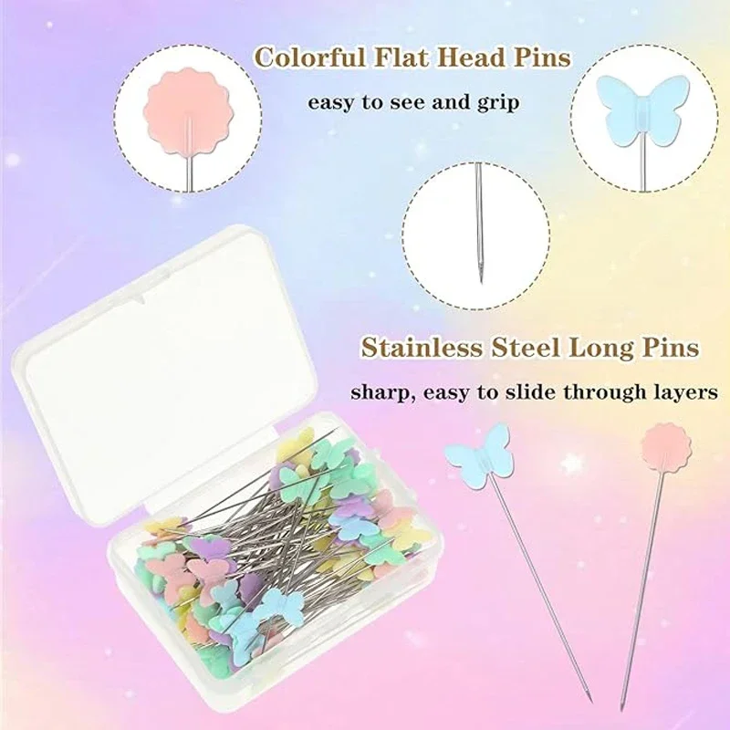 300Pcs Metal Button Pin DIY Sewing Accessories Embroidery Quilting Tools For Positioning Fabric Stainless Steel Patchwork Pins