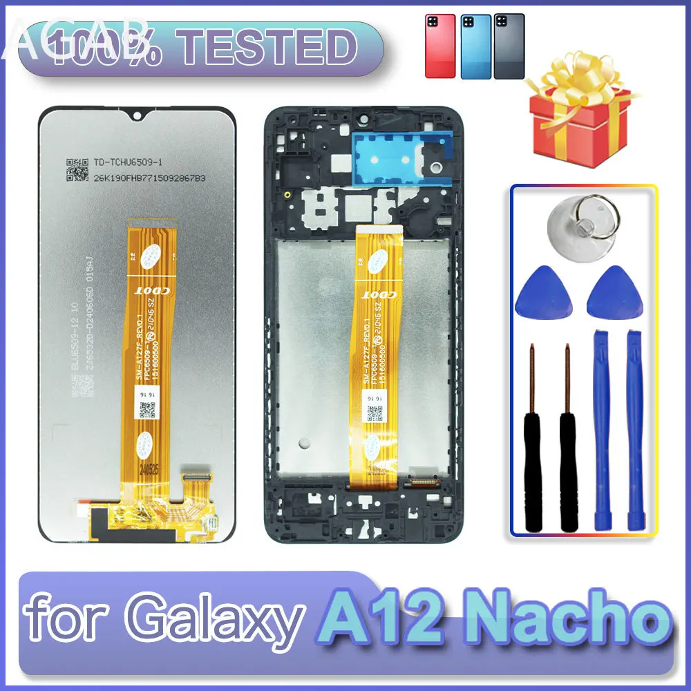 For samsung galaxy A12 nacho A127 mobile phone accessories lcd display touch screen digitizer full assembly screen repair parts