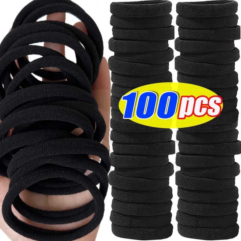 High Elastic Hair Bands for Women Girls Black Hairband Rubber Ties Ponytail Holder Scrunchies Kids Headband Hair Accessories