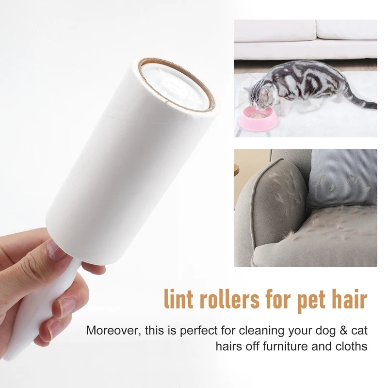 Lint Roller Full 360 Sheets With 5 Extra Sticky Lint Roller Set For Clothes, Sofa, Bed And Carpet, Pet Hair,Cat Hair