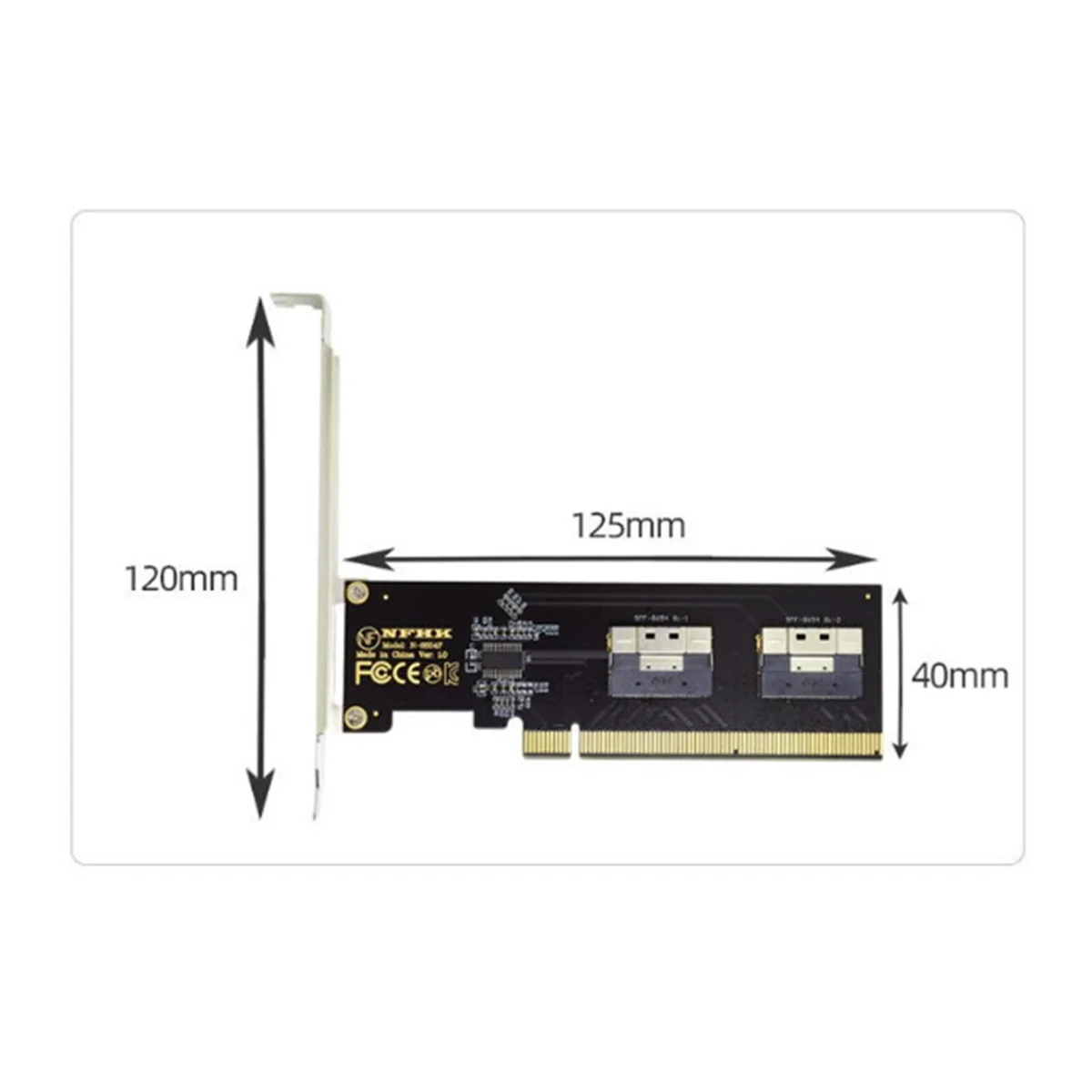 Imagem -06 - Placa de Expansão Compatível com Nvme Pcie 4.0 X16 a Portas Gen4 Slimsas 8i Sff8654 Adaptador Gráfico