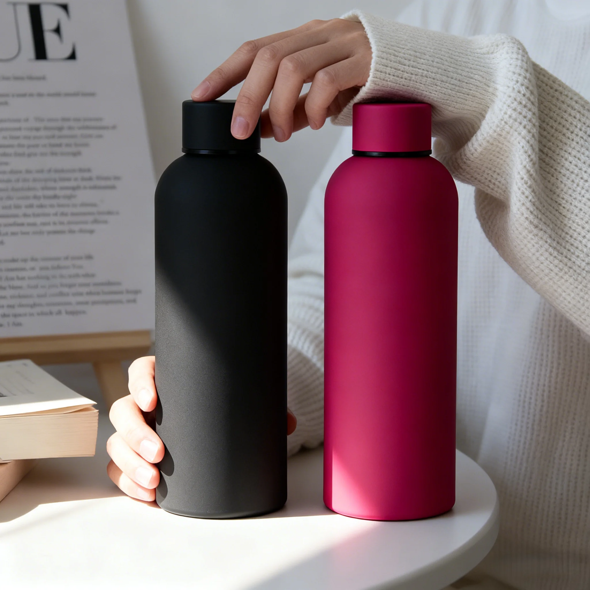 500 مللي زجاجة ماء معزولة المحمولة مع غطاء لولبي هدية الزفاف كوب الترمس السفر درينكوير كوب قهوة حراري غلاية رياضية