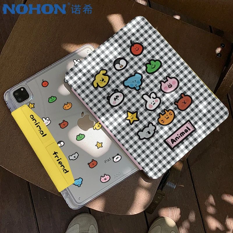 Cute Cartoon Animal Table Case For iPad Pro 11 12.9 13 M2 M3 M4 M5 Shell 8.3 9.7 10.2 5/6/7/8/9/10/11th Air 1 2 3 4 5 6 7 Cover