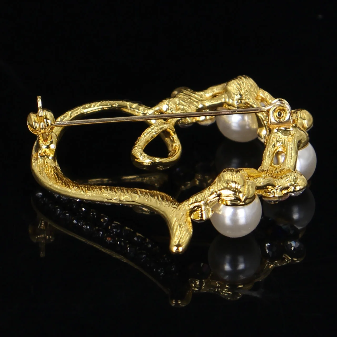 1 pièces nouveau diamant incrusté de haute qualité perle amour bijoux broche bricolage mode Couple vêtements écharpe porter décoration