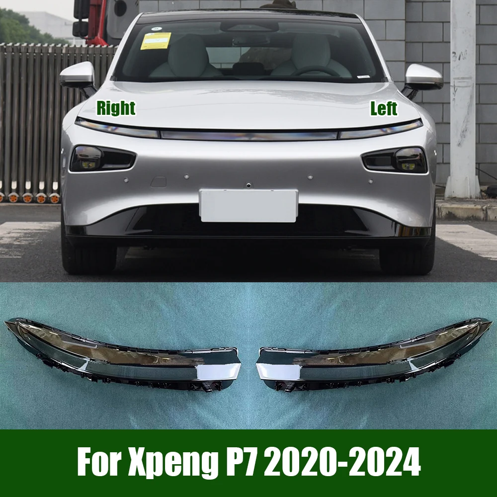 

For Xpeng P7 2020-2024 Auto Headlamp Lampshade Daytime Running Lights Covers Glass Lens Shell