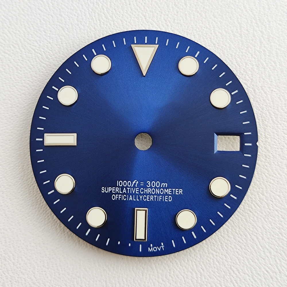 NH35 Zifferblatt 28,5 mm grün leuchtendes S-Logo SUB Mariner-Uhrenzifferblatt geeignet für NH35-Uhrwerk Uhrenzubehör Uhrenreparaturwerkzeuge – Detail 7
