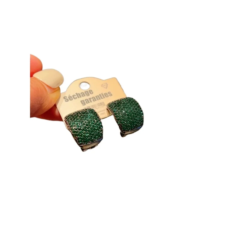 

earrings advanced sense three-dimensional geometry light luxury zircon temperament sterling silver stud earrings