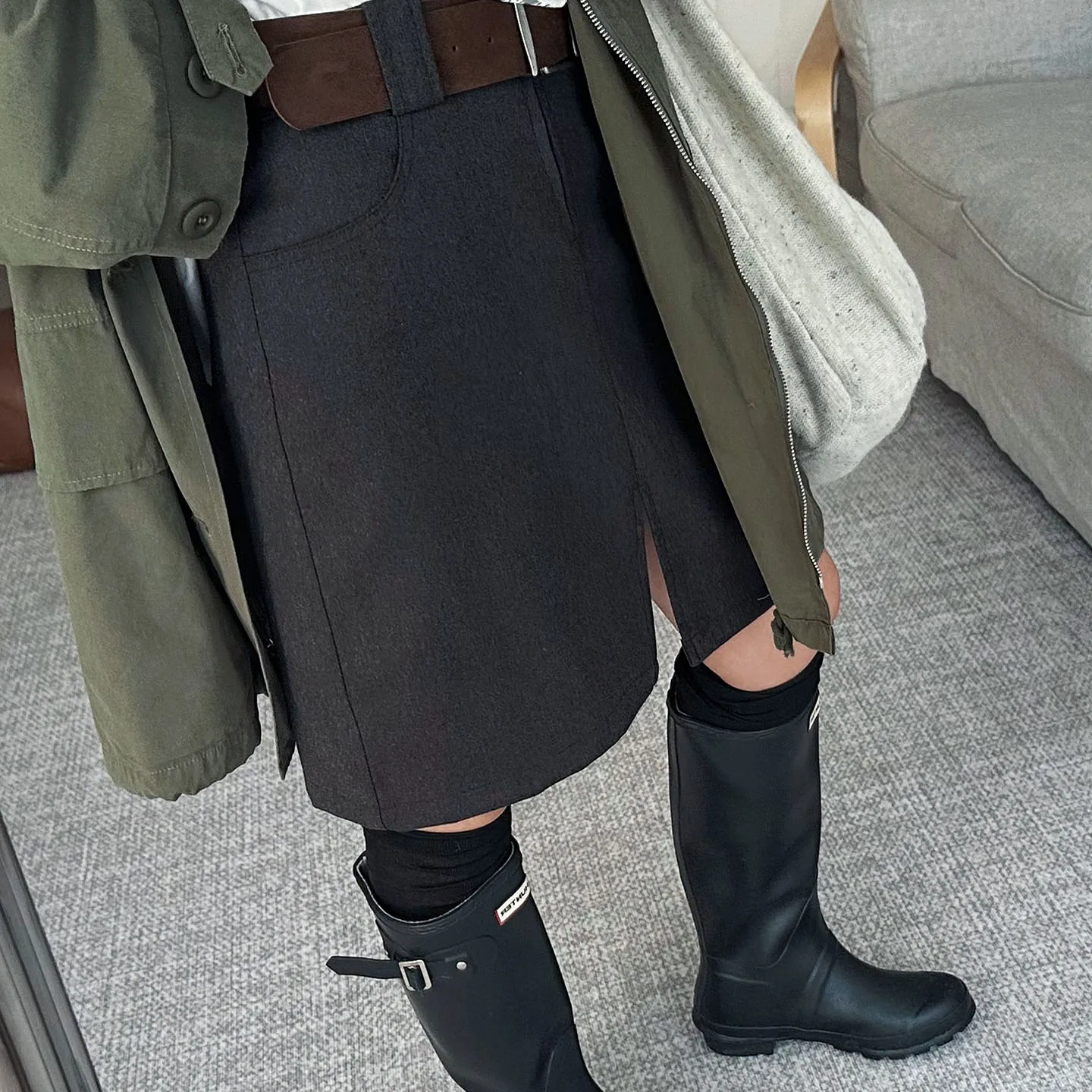 

Новая шерстяная юбка YesRabbit из ткани Deep ey с поясом, облегающая, винтажная, прямого кроя, миди, женская, деловая, повседневная, А-силуэт