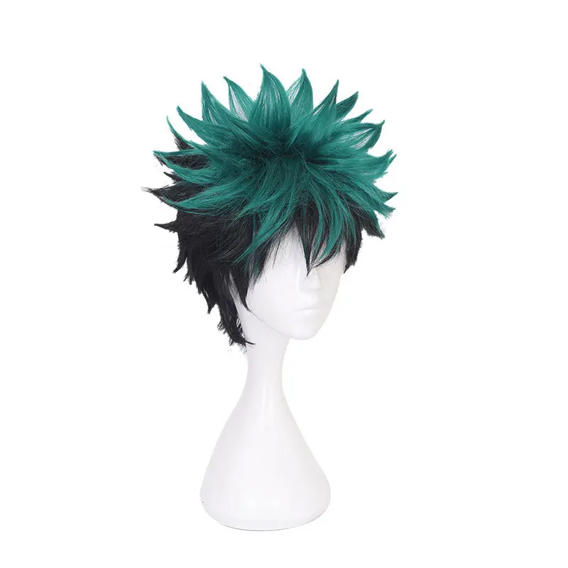 My Hero Academia Midoriya Izuku Cosplay Wig Black And Green Gradient Curly And Wavy Style