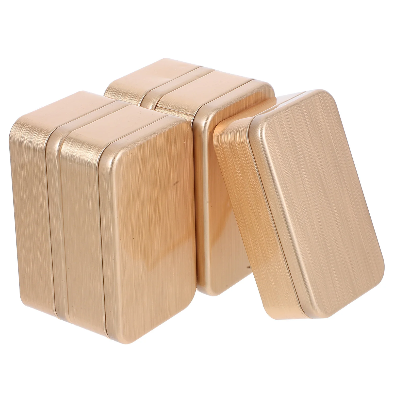 5 قطعة مربع نحى القصدير مجموعة صناديق السلس تخزين المعادن الحاويات للمجوهرات الخرز عملات حبوب الحلوى الشاي وجبات خفيفة علب مستطيلة #6