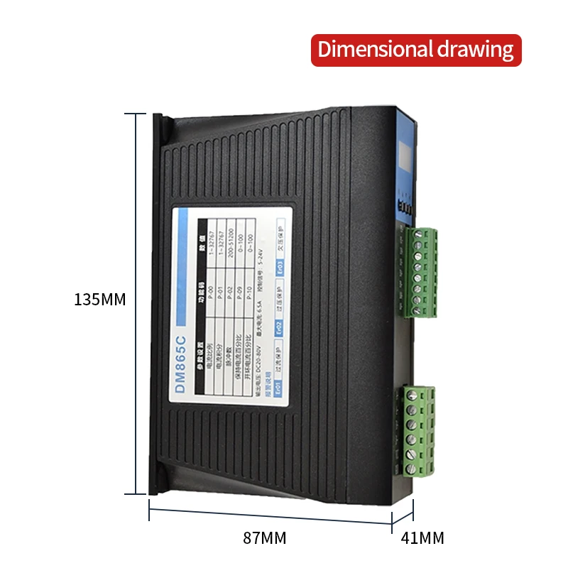 DM865C Digital Driver 80V 6.5A Supports Internal Pulse DC 20-80V Current 6.5A Suitable for NEMA34 Stepper Motor