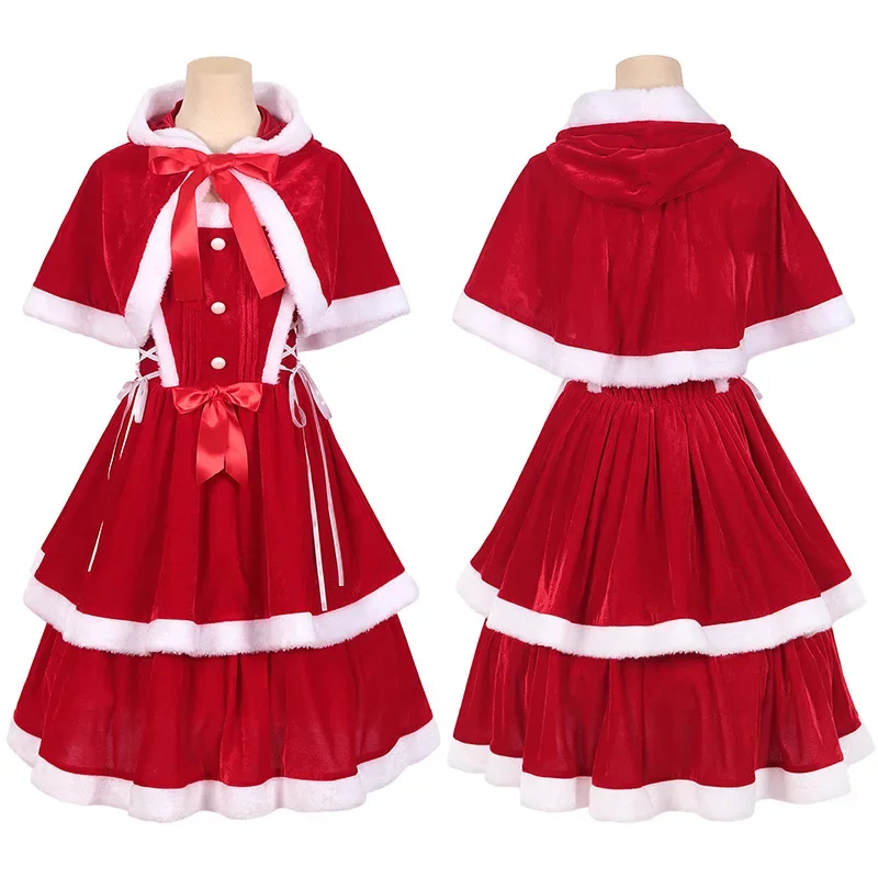 

Women Medieval Party Dress Christmas Stage Costumes Hooded Sexy Cake Skirt Lady New Fashion Slim Suspenders Sleeveless Cloth